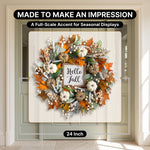 PUMPKIN WREATH FOR FRONT DOOR – FALL FARMHOUSE DÉCOR - 5