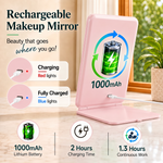 Portable LED Makeup Mirror – Rechargeable, Adjustable Brightness, Compact & Travel-Friendly - 5
