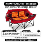 Heated Camping Chair for Adult Outdoor Activities - Portable Folding Heated Chair with 3 Adjustable Heat Levels, Heating Backrest Cushion Support 264LBS for Patio Camping (Battery Not Included) - 5
