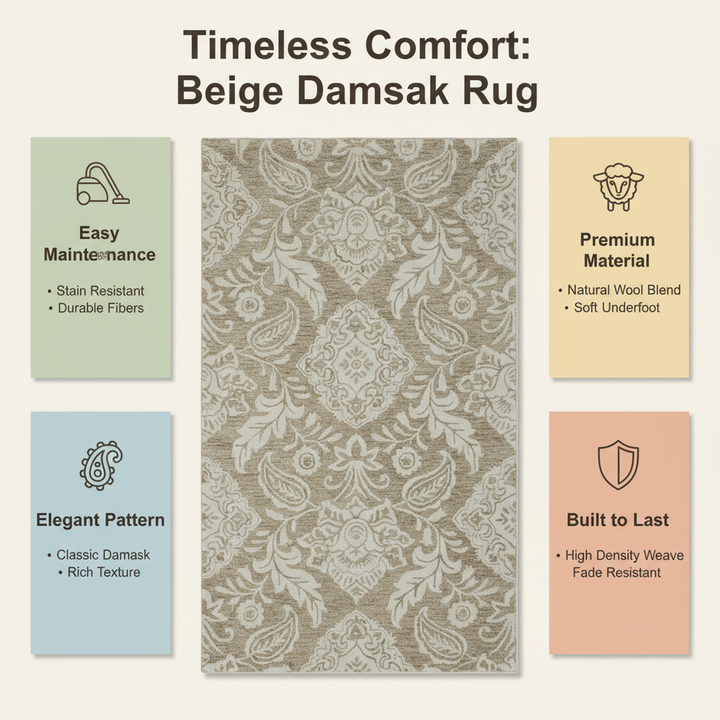 12' X 15' Tan and Ivory Wool Oriental Hand Tufted Area Rug