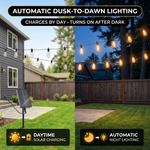 Outdoor Solar String Lights with Remote — Black, 37–108 ft - 5