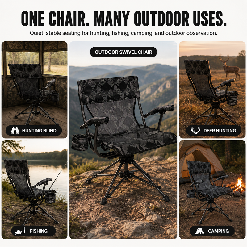 Portable Adjustable Hunting Chair with Swivel & Heated - 5