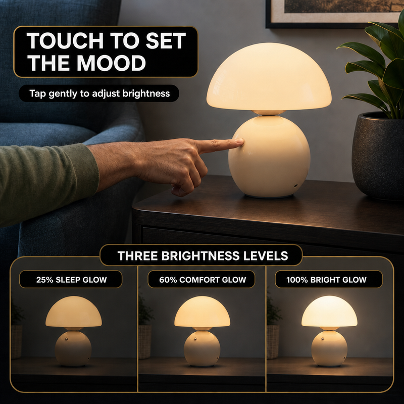 MUSHROOM LAMP – CORDLESS, RECHARGEABLE & TOUCH-DIMMABLE - 5