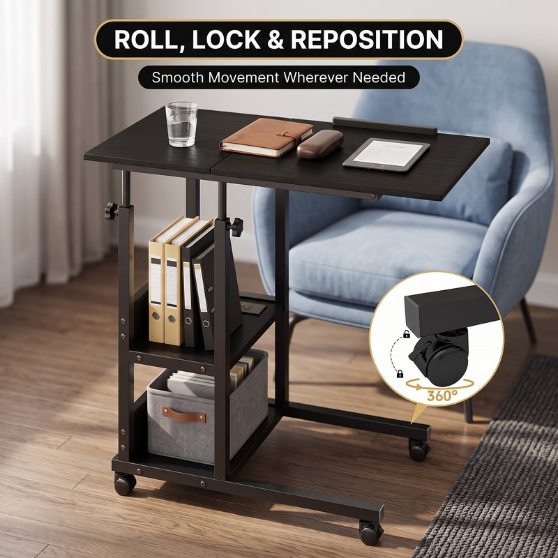 C-SHAPED END TABLE WITH CHARGING STATION – ADJUSTABLE HEIGHT - 5