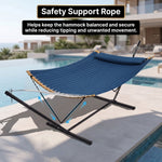 2-Person Outdoor & Indoor Hammock with Adjustable Height, Pillow & Stand – Portable, Sturdy, Colorful - 5