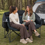 Oversized Padded 2-Person Folding Camping Loveseat Chair – Heavy Duty Outdoor Seating - 5