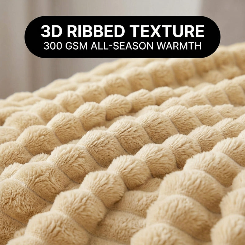 Throw Blanket – Soft, Lightweight Ribbed Design - 5