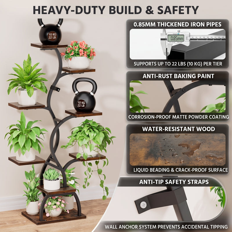 PLANT STAND WITH GROW LIGHTS – MULTI-TIER INDOOR SHELF - 5