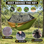 DOUBLE CAMPING HAMMOCK WITH REVERSIBLE BUG NET – 2 PERSON, 660 LB - 5