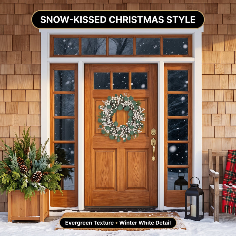 CHRISTMAS BERRY WREATH FOR FRONT DOOR – WINTER PINE HOLIDAY DÉCOR - 5
