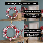 VALENTINE WREATHS FOR FRONT DOOR – HEART & BERRY FLORAL WREATH FOR VALENTINE’S DAY DÉCOR - 5