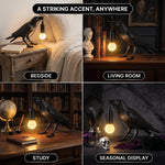 Gothic Raven Lamp – Dark Academia Table Light - 5
