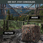 Hunting Blind with Floor Mat, 360 Degree See Through Ground Blind with Carrying Bag, 2/3/4 Person Pop Up Camouflage Tent Portable Concealed Shelter - 5