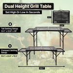 Foldable Camping Table Collapsible Picnic Aluminum Alloy Grill Stand - 5