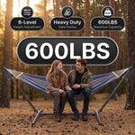 Double Hammock with Stand – Portable, Adjustable & 600lb Capacity for Indoor & Outdoor - 5