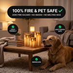 Flameless Candles with Remote & Timer – Glass Pillar Set of 3 - 5