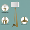 60" Floor Lamp With White Fabric Novelty Shade