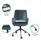 Blue and Black Adjustable Swivel Fabric Rolling Office Chair