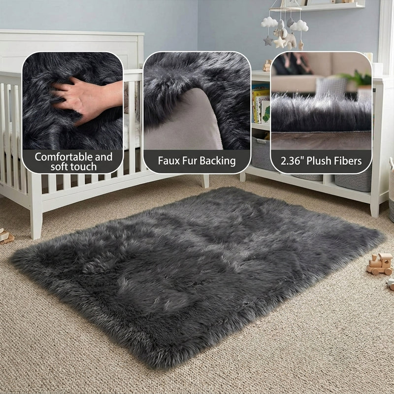 Faux Sheepskin Rug – Ultra Soft Fluffy Area Rug | Trufairs - 5 (replacement)