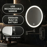 LED Lighted Magnifying Makeup Mirror – Rechargeable, Wall-Mount with Adjustable Brightness - 5 (replacement)
