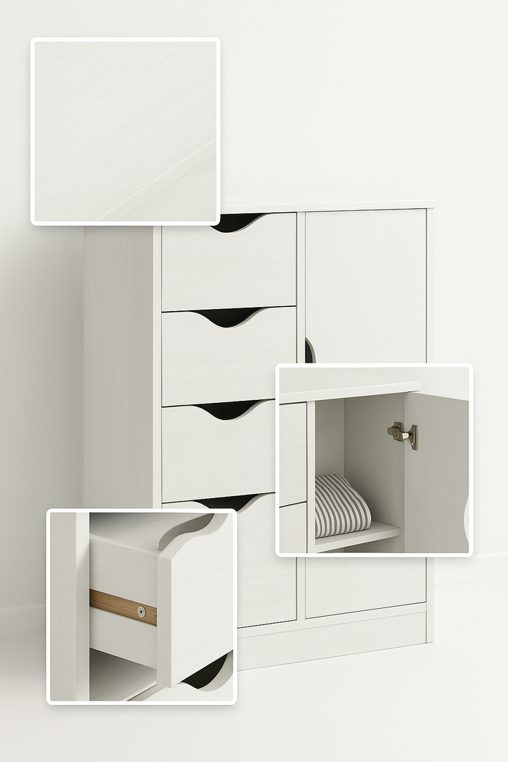Slim 4-Drawer Modern Cabinet – Compact Organizer for Every Room | Minimalist Storage Solution | Trufairs