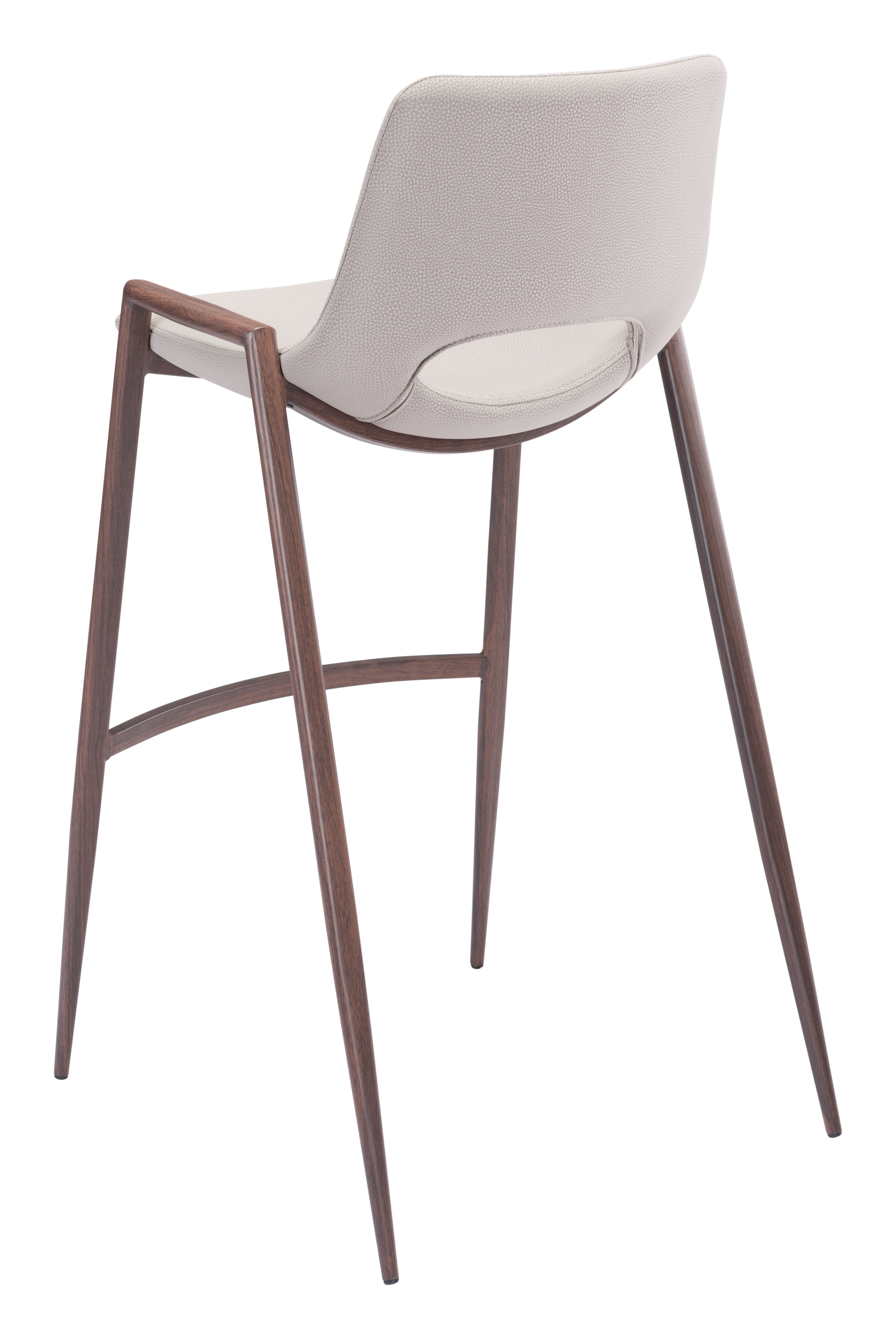 Desi Barstool Beige & Walnut