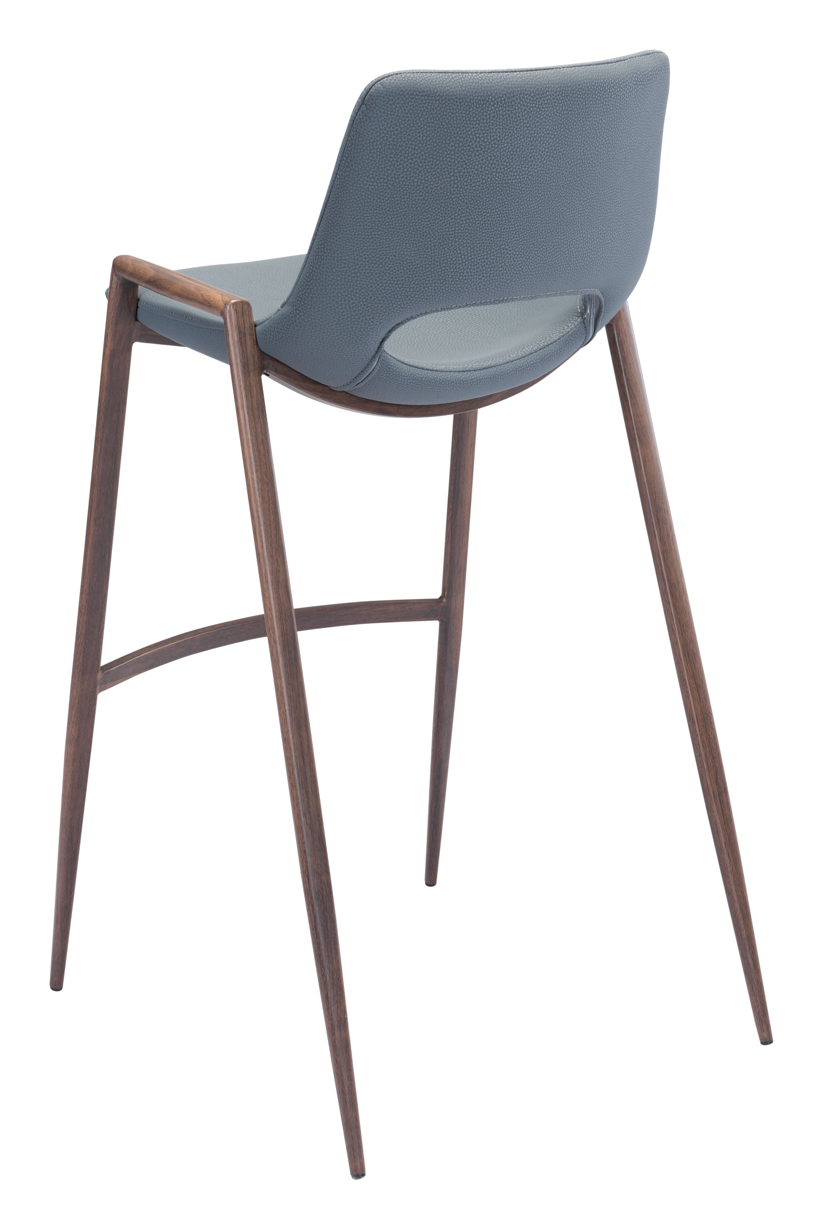 Desi Barstool Azure Gray & Walnut