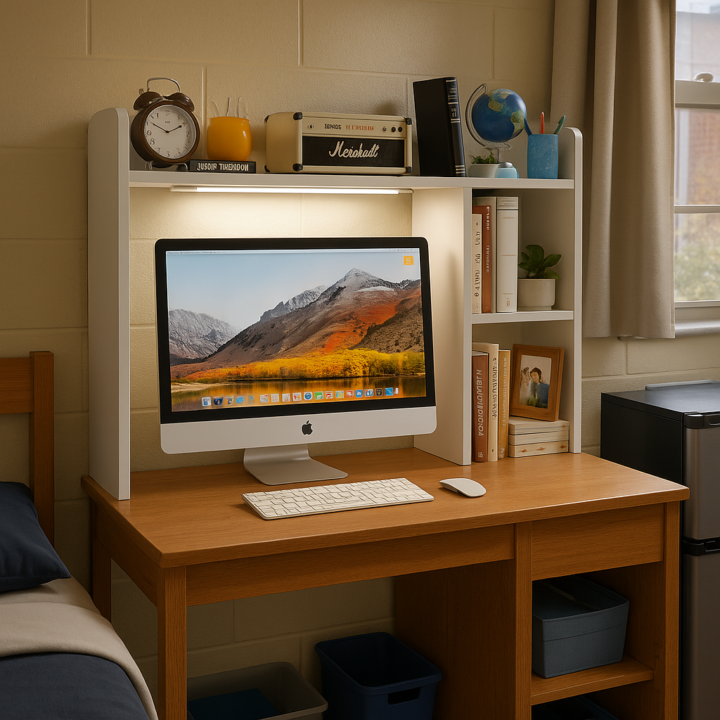 Premium Desktop Storage Rack with Adjustable Shelves - Ultimate Computer Desk Organizer