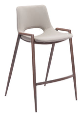 Desi Counter Stool Beige & Walnut