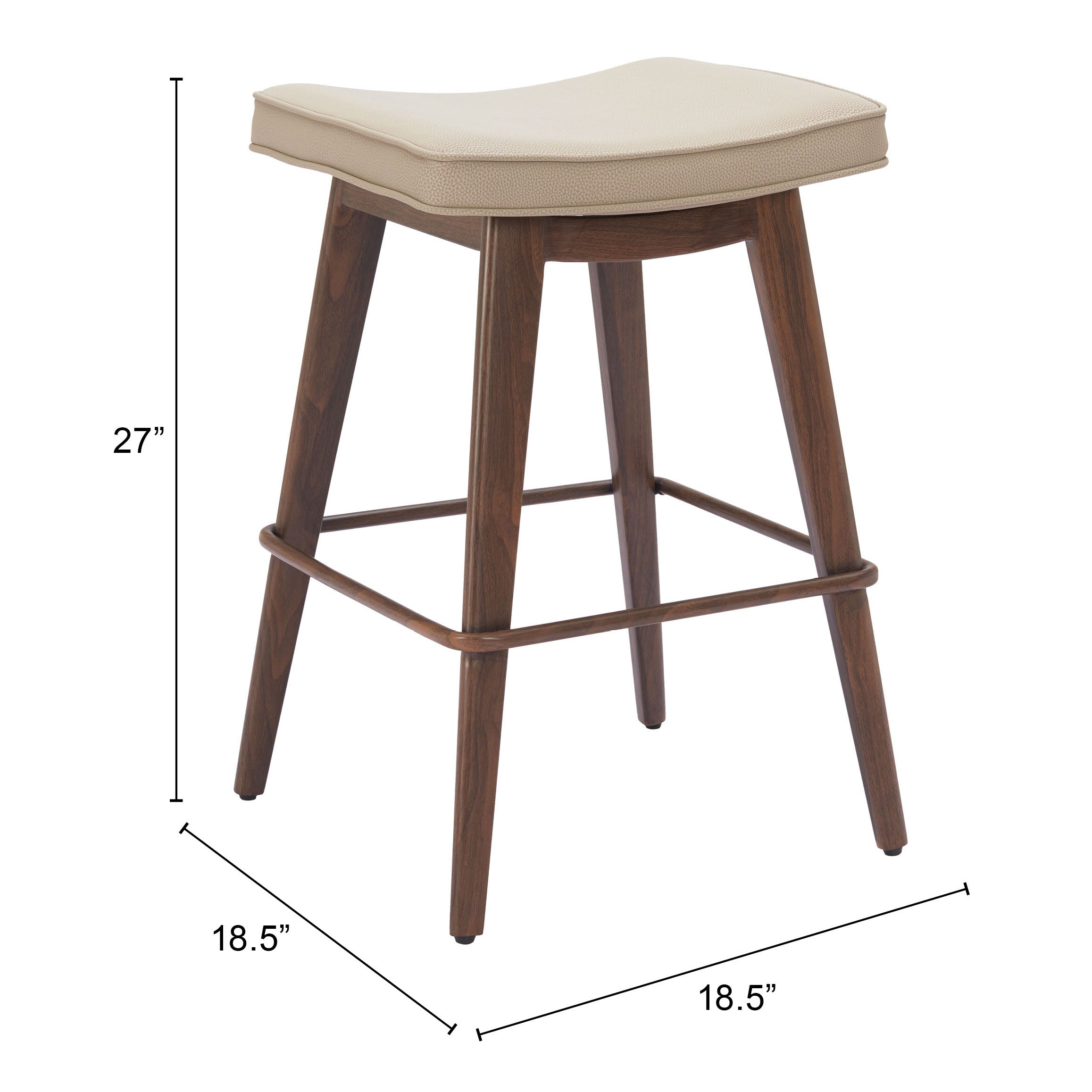 Divat Counter Stool Beige & Walnut