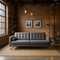 Elegant 80" Gray Faux Leather Sleeper Sofa with Silver Legs - Contemporary Comfort & Style