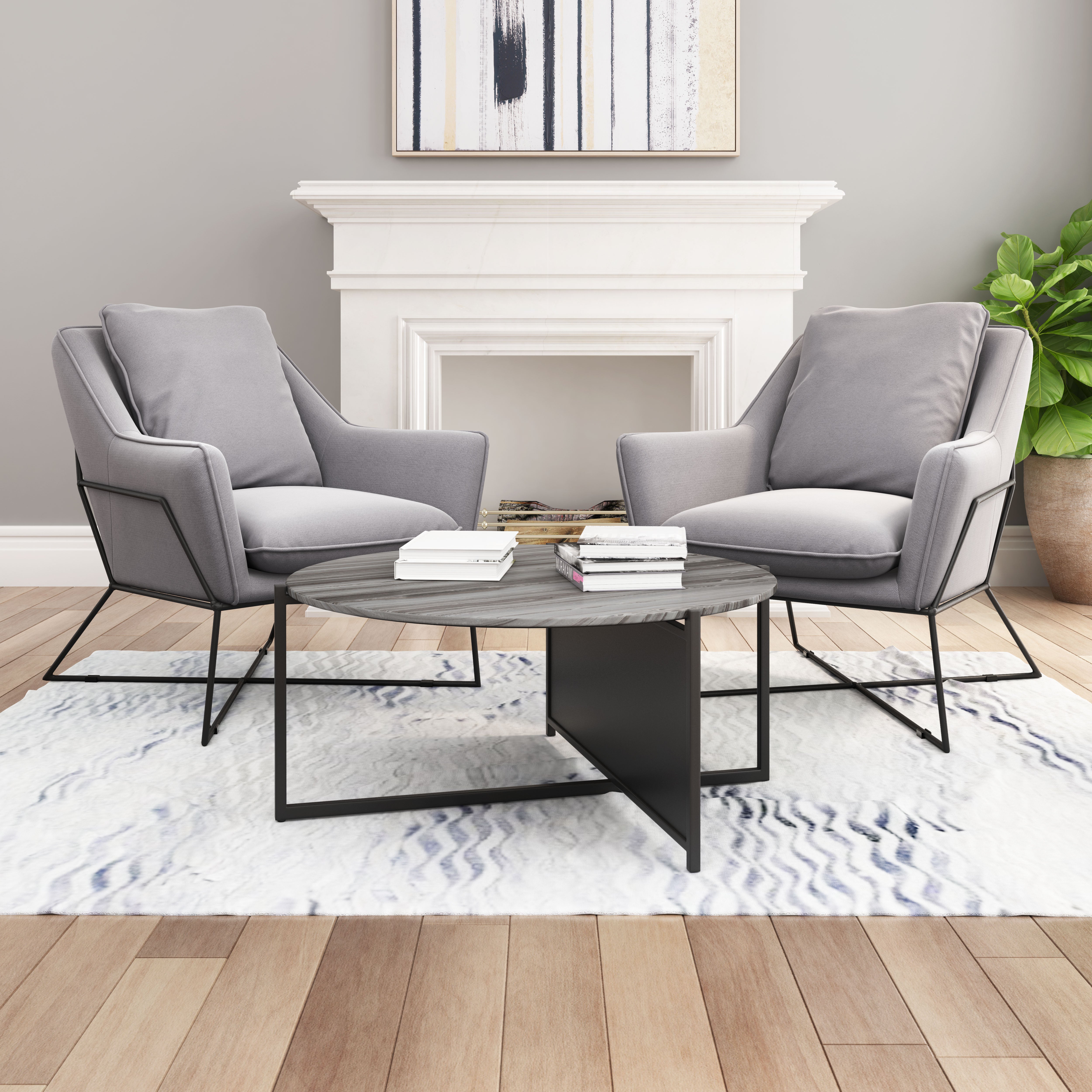 Mcbride Coffee Table Gray & Black