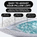 Gel Memory Foam Pillows, Set of 2 – Firm Quilted & Dual-Sided Cooling - 5h