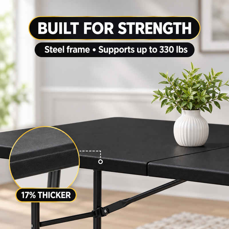 8 ft Heavy Duty Folding Table - 5h