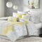 Sunshine Garden 6-Piece Cotton Sateen Comforter Set – Yellow & Grey Floral Luxury Bedding