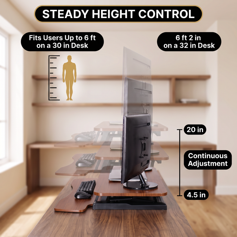 Standing Desk Converter – Adjustable Sit-to-Stand Desk Riser - 6.