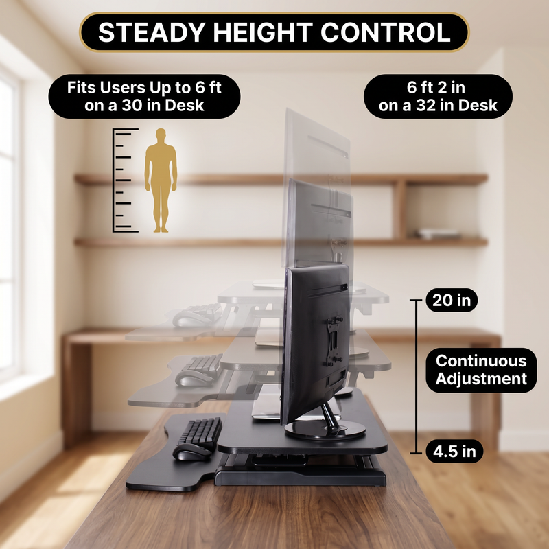 Standing Desk Converter – Adjustable Sit-to-Stand Desk Riser - 6.