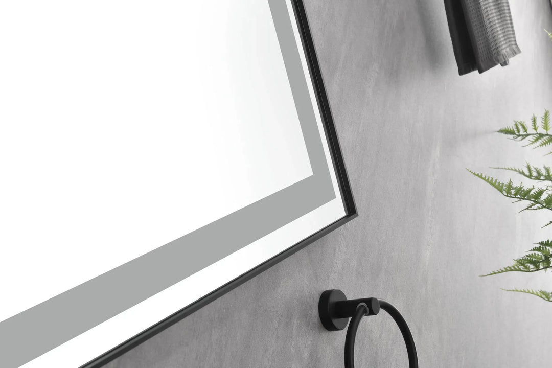 (ONLY FOR PICKUP) 72 in. W x 36 in. H Black Framed LED Single Bathroom Vanity Mirror in Polished Crystal Bathroom Vanity LED Mirror with 3 Color Lights Mirror for Bathroom Wall