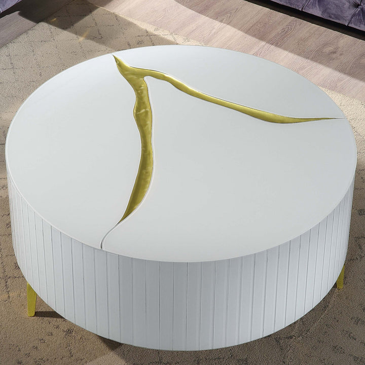 WHITE ROUND COFFEE TABLE TYPE C