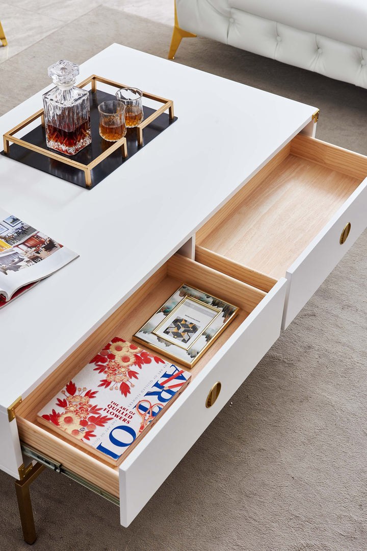 WHITE SQUARE COFFEE TABLE