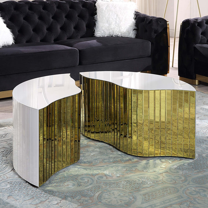 WHITE ROUND COFFEE TABLE TYPE B