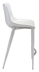 Magnus Counter Stool White & Silver