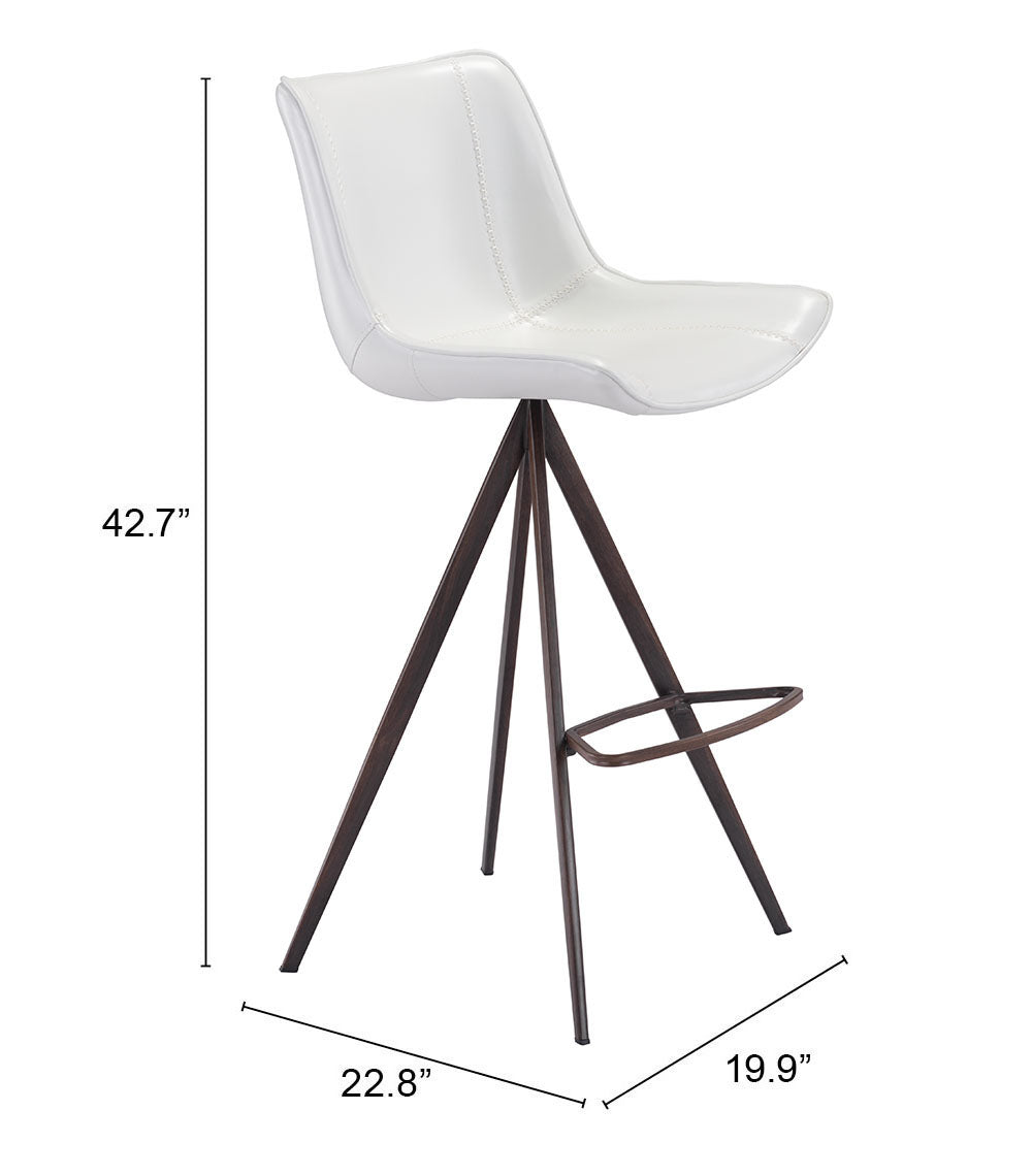 Aki Barstool White & Walnut