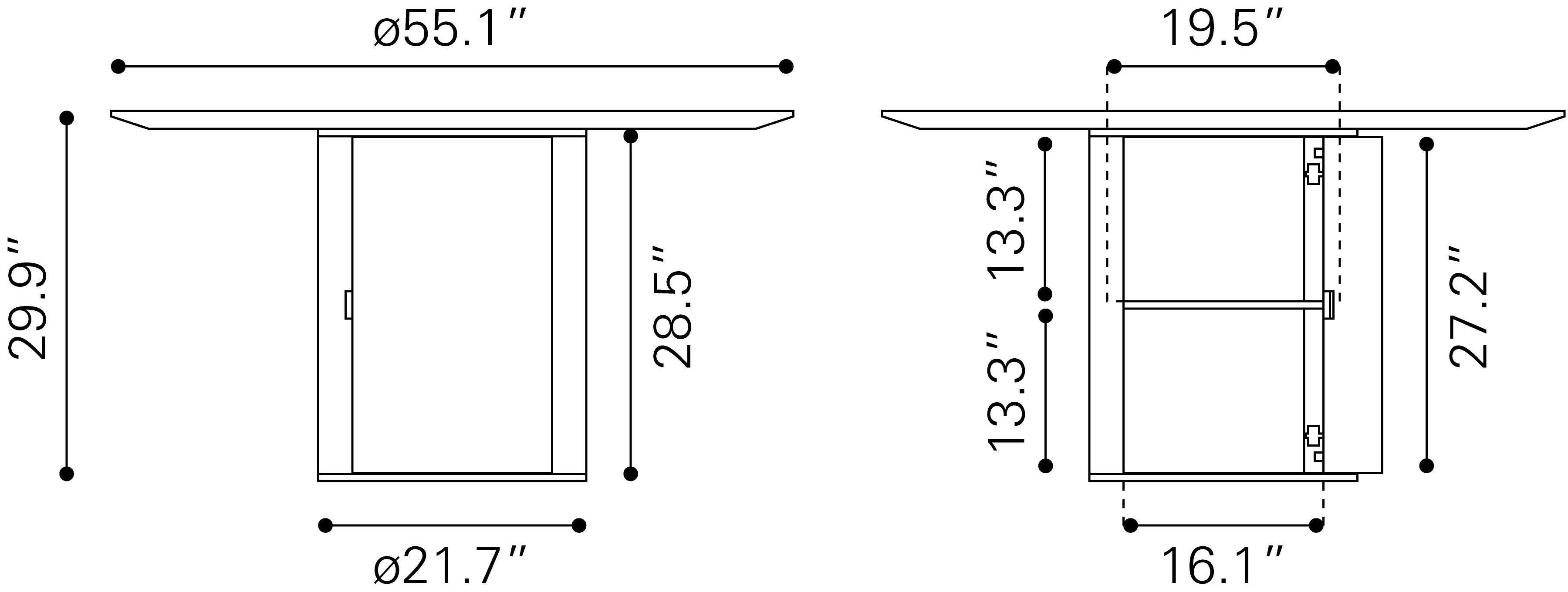 Izola Dining Table White & Black