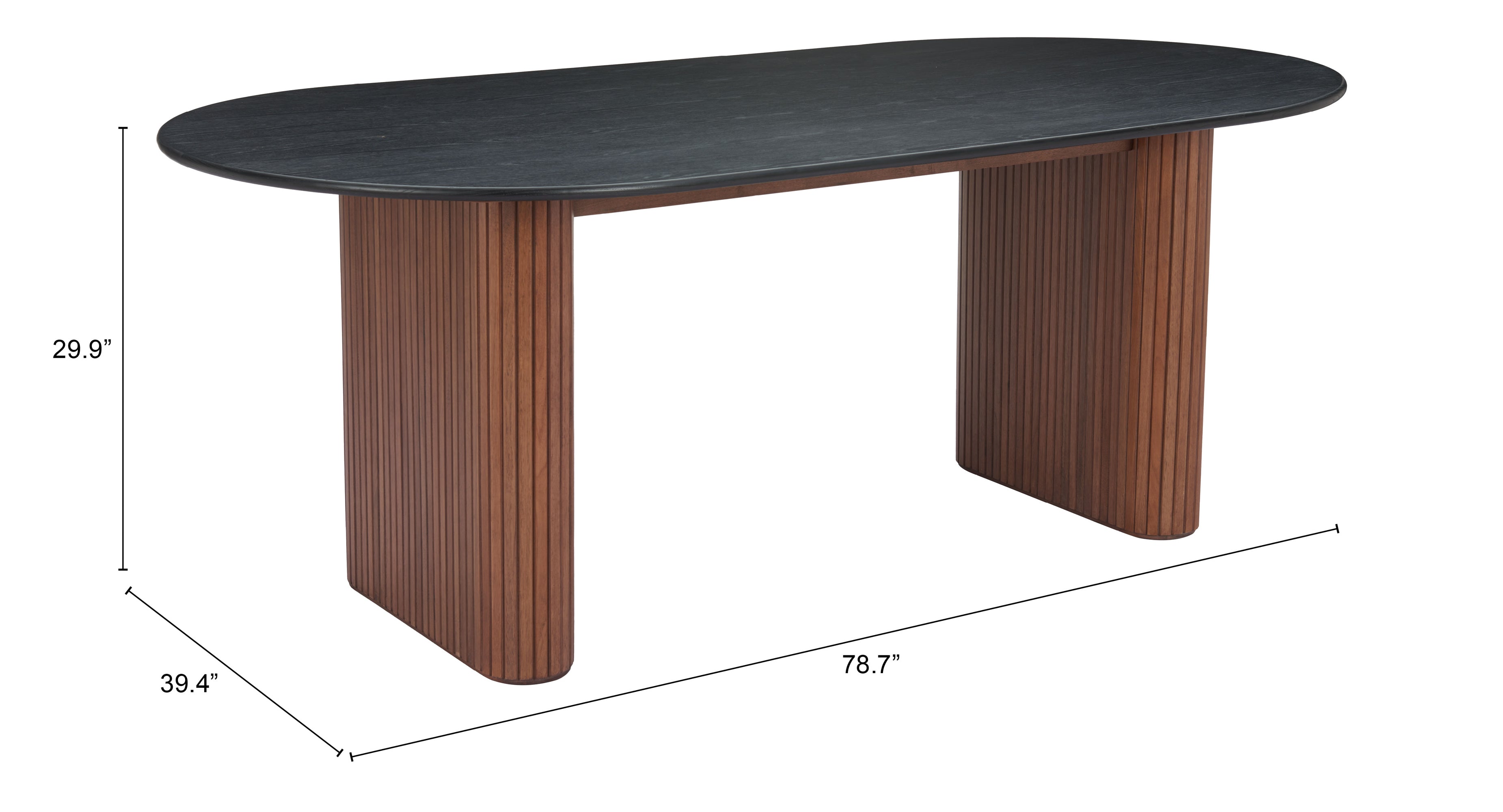 Lassig Dining Table Black & Walnut