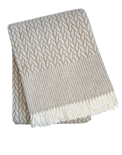 CinnaWeave Plush Cotton Blend Throw Blanket – Cozy Woven Fringe Accent | Designer Comfort | Trufairs