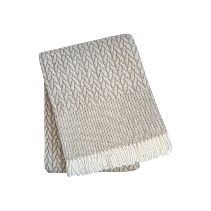 CinnaWeave Plush Cotton Blend Throw Blanket – Cozy Woven Fringe Accent | Designer Comfort | Trufairs