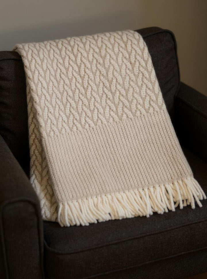 CinnaWeave Plush Cotton Blend Throw Blanket – Cozy Woven Fringe Accent | Designer Comfort | Trufairs