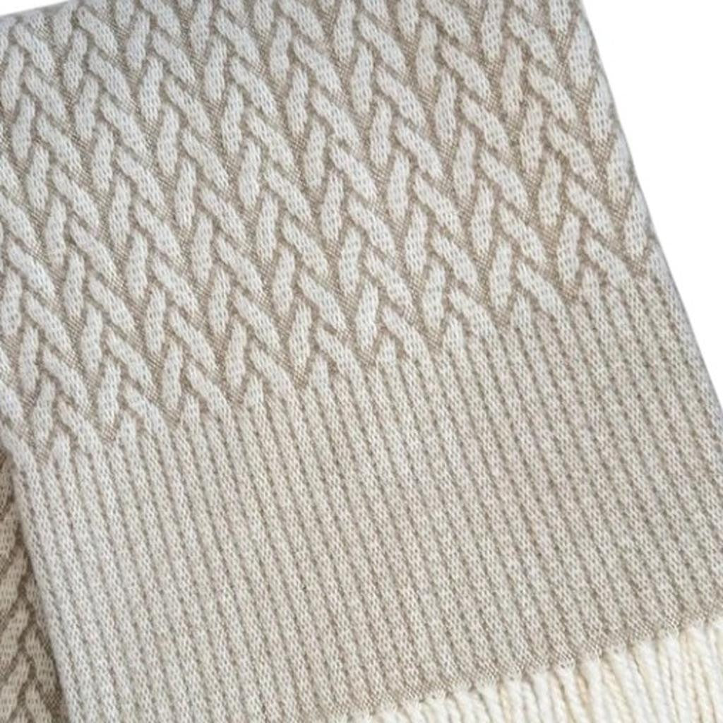 CinnaWeave Plush Cotton Blend Throw Blanket – Cozy Woven Fringe Accent | Designer Comfort | Trufairs