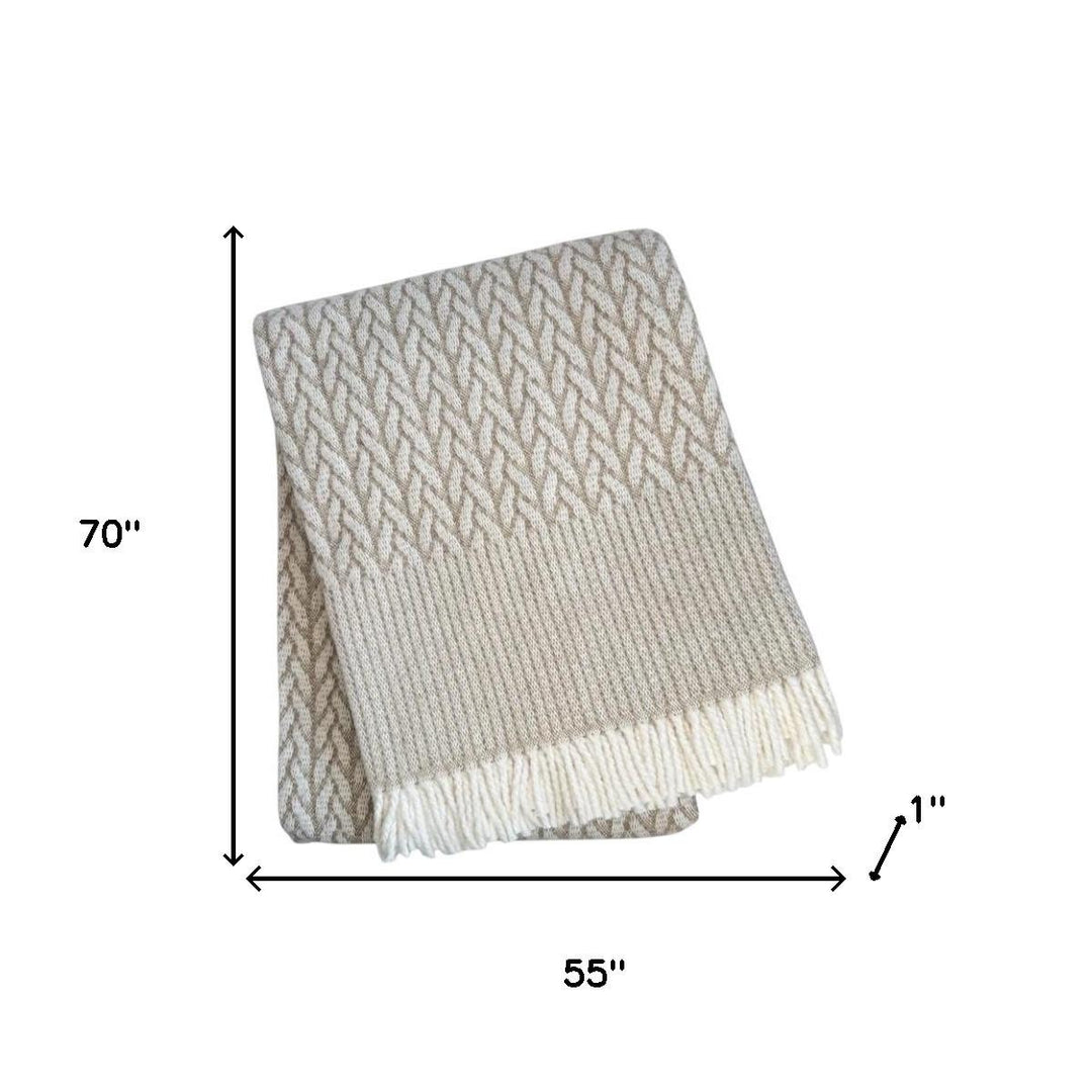 CinnaWeave Plush Cotton Blend Throw Blanket – Cozy Woven Fringe Accent | Designer Comfort | Trufairs